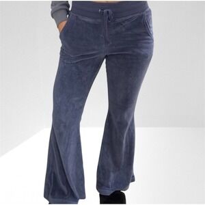 Aerie Velour Flare Pants Bell Bottoms Blue Size M